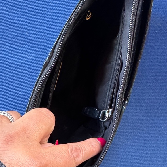 Alfani Glossy Black Shoulder Bag - Picture 7 of 9